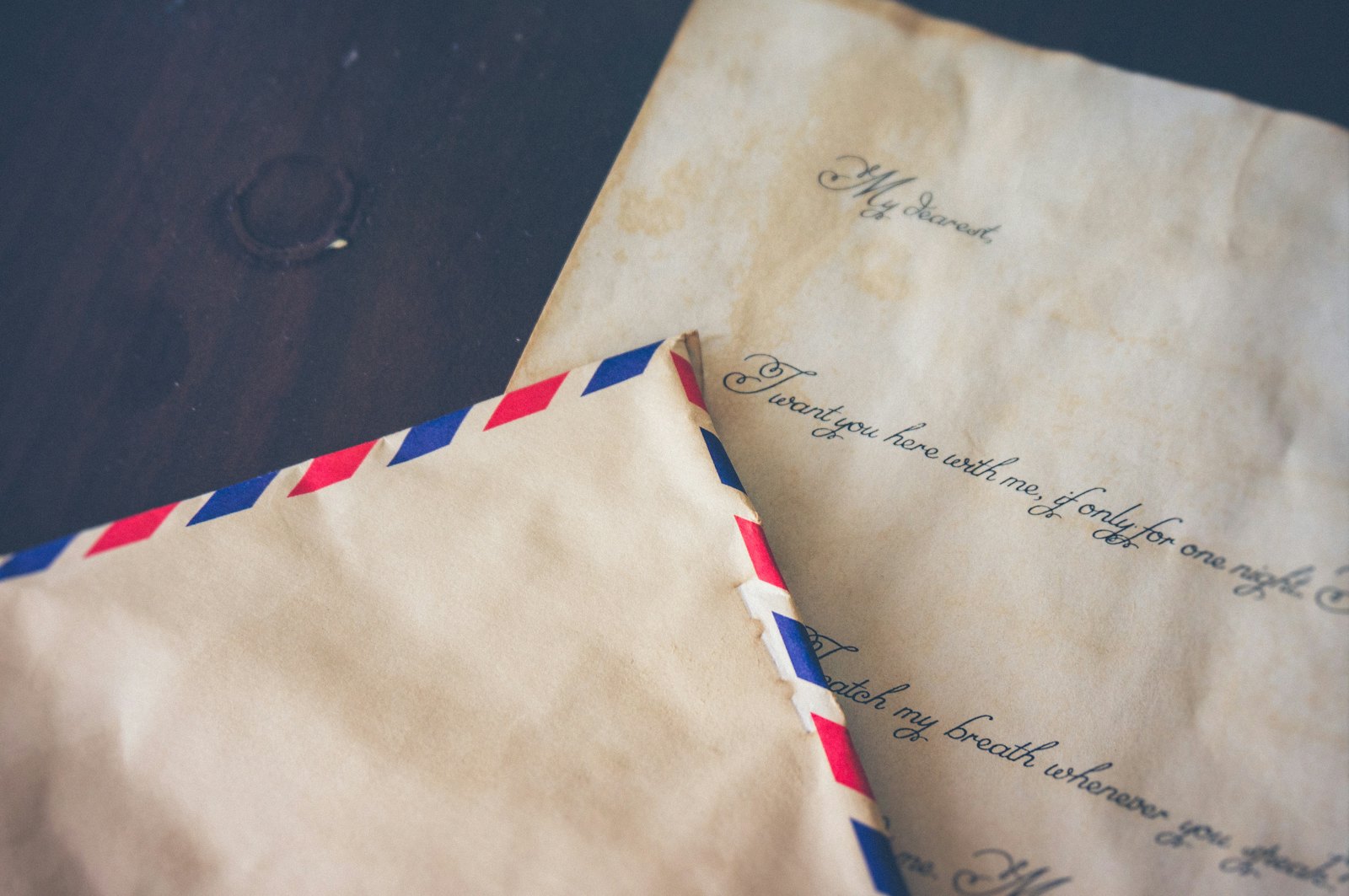 A handwritten letter and envelope.